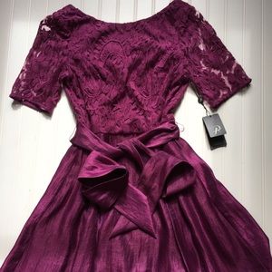 NWT Adrianna Papell Plum Lace Dress Sz 4